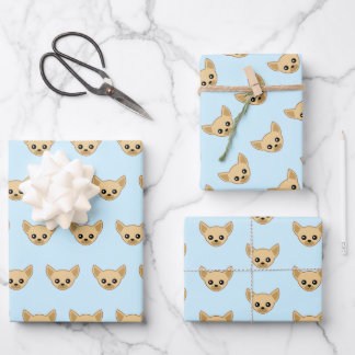 Chihuahua Face Geschenkpapier Set