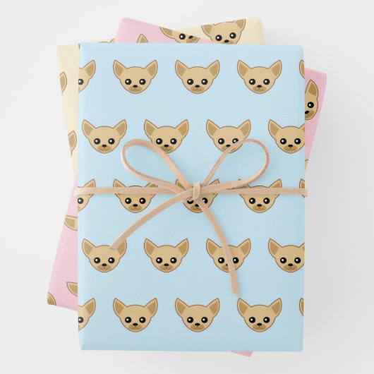 Chihuahua Face Geschenkpapier Set (Beispiel)