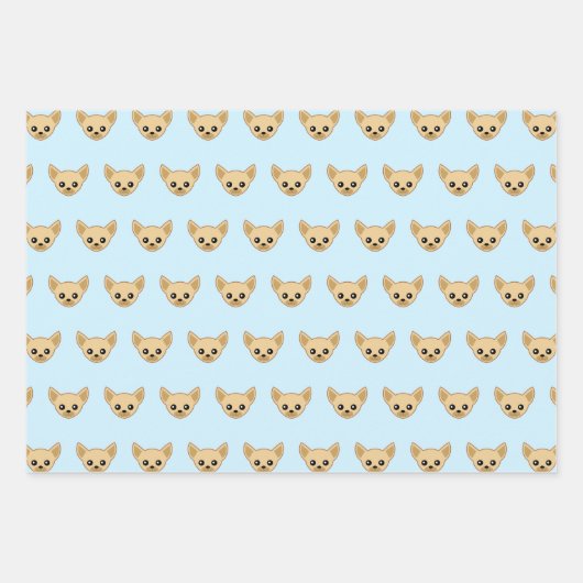 Chihuahua Face Geschenkpapier Set (Vorderseite)