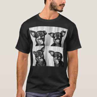 Chihuahua Face Portrait Funny Dog Fotobooth Chihu T-Shirt
