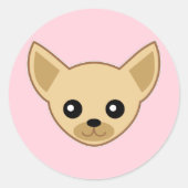 Chihuahua Face Runder Aufkleber (Vorderseite)