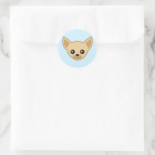 Chihuahua Face Runder Aufkleber (Tasche)
