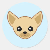Chihuahua Face Runder Aufkleber (Vorderseite)