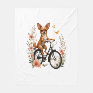 Chihuahua Fahrrad Rad Hund Radfahren Fleecedecke
