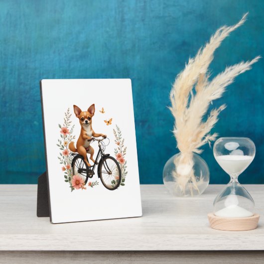 Chihuahua Fahrrad Rad Hund Radfahren Fotoplatte (Seite)