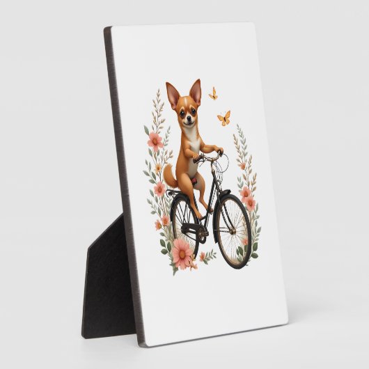 Chihuahua Fahrrad Rad Hund Radfahren Fotoplatte (Seite)