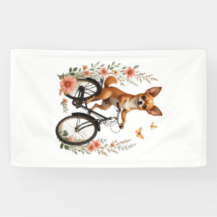 Chihuahua Fahrrad Radfahren Hund Banner