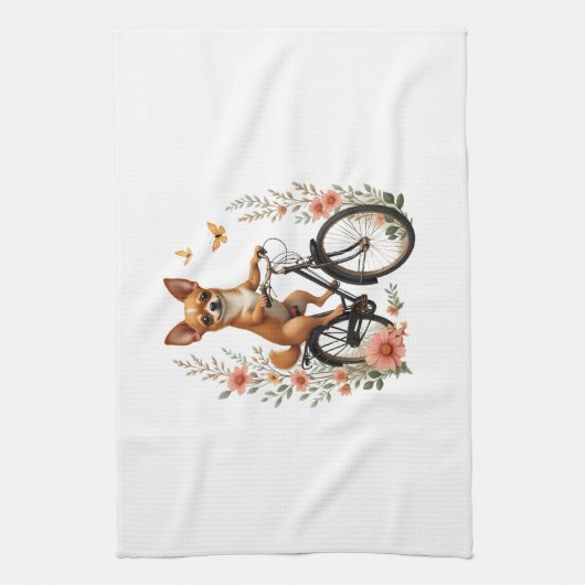 Chihuahua  Fahrrad  Radfahren  Hund  Radeln  Geschirrtuch (Vertikal)