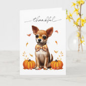 Chihuahua Fall Dankbare Erntedank Grußkarte Karte (Gelbe Blume)
