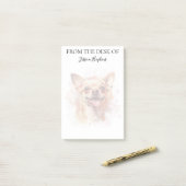 Chihuahua-Fan-monogrammierter Hund Post-it Klebezettel (Auf Schreibtisch)