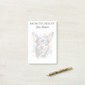Chihuahua-Fan-monogrammierter Hund Post-it Klebezettel (Auf Schreibtisch)