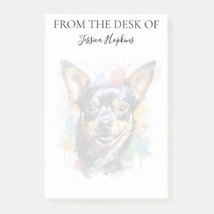 Chihuahua-Fan-monogrammierter Hund Post-it Klebezettel