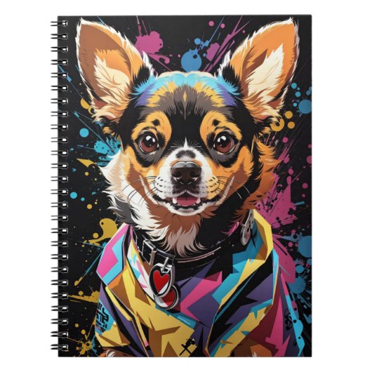 CHIHUAHUA farbenfrohe Spritze Notizblock (Vorderseite)