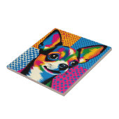 Chihuahua, farbenfroher Pop-Art-Stil, Fliese (Seite)