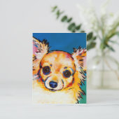 Chihuahua Fawn LC Postkarte (Stehend Vorderseite)