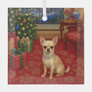 Chihuahua-Feiertag Ornament Aus Glas