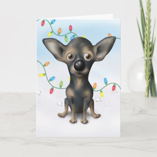 Chihuahua Feiertagskarte (Vorderseite)