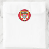 Chihuahua Flag Runder Aufkleber (Tasche)