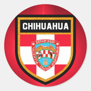 Chihuahua Flag Runder Aufkleber