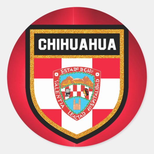 Chihuahua Flag Runder Aufkleber (Vorderseite)