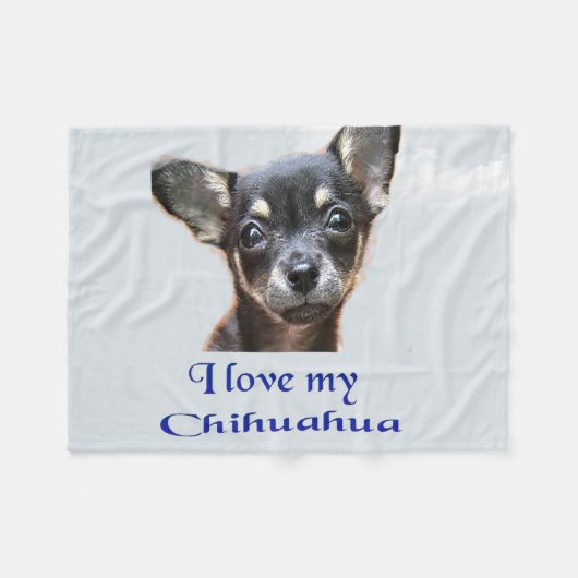 Chihuahua Fleece Blanket (Vorderseite (Horizontal))