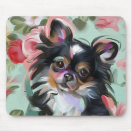 Chihuahua Floral Hund Art Mouse-Pad Mousepad