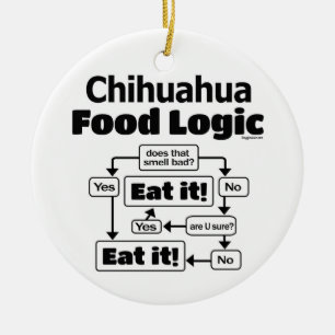 Chihuahua Food Logic Keramik Ornament