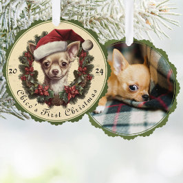 Chihuahua Foto Weihnachtszeitung Ornament Card