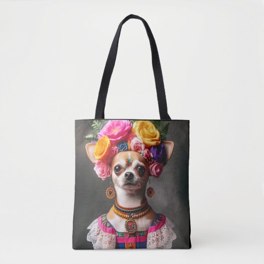Chihuahua Frida Kalo Museum Meisterwerk Fantastisc Tasche (Vorderseite)