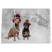 Chihuahua-frohe Weihnachten Große Geschenktüte (Vorderseite)
