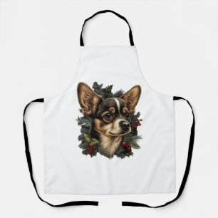 Chihuahua Frohe Weihnachts Weihnachtsbaum Niedlich Schürze