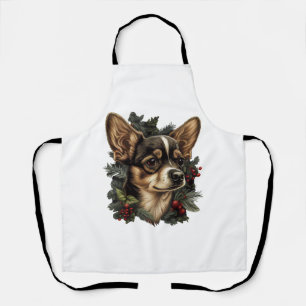 Chihuahua Frohe Weihnachts Weihnachtsbaum Niedlich Schürze
