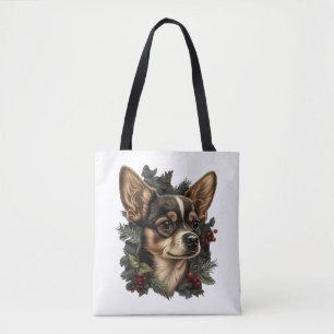 Chihuahua Frohe Weihnachts Weihnachtsbaum Niedlich Tasche