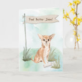 Chihuahua fühlen sich besser nach der Operation zu Karte (Gelbe Blume)