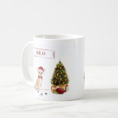 Chihuahua Funny Christmas Dog mit Baum Kaffeetasse (Vorderseite Links)