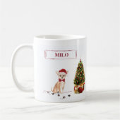 Chihuahua Funny Christmas Dog mit Baum Kaffeetasse (Links)