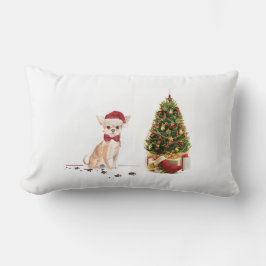 Chihuahua Funny Christmas Dog mit Baum Lendenkissen