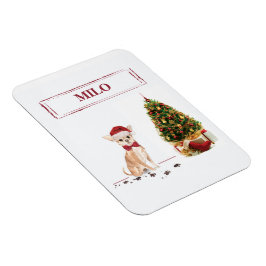 Chihuahua Funny Christmas Dog mit Baum Magnet
