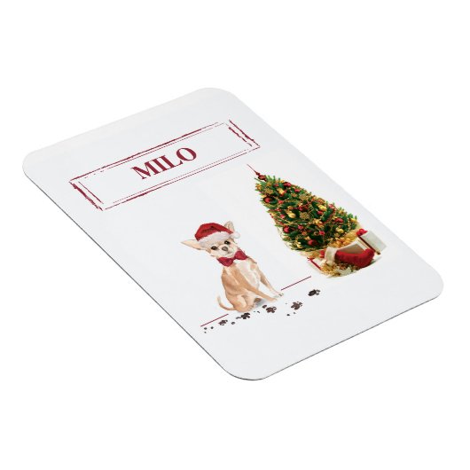 Chihuahua Funny Christmas Dog mit Baum Magnet (Rechte Seite)