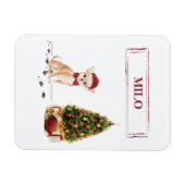 Chihuahua Funny Christmas Dog mit Baum Magnet (Horizontal)