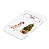 Chihuahua Funny Christmas Dog mit Baum Magnet (Linke Seite)
