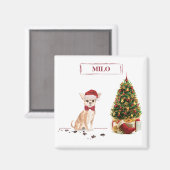 Chihuahua Funny Christmas Dog mit Baum Magnet (Vorderseite/Rückseite)