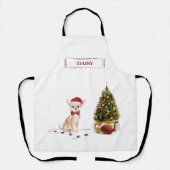 Chihuahua Funny Christmas Dog mit Baum Schürze (Vorderseite)