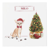 Chihuahua Funny Christmas Dog mit Baum Würfel (Rechts)