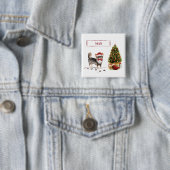 Chihuahua Funny Christmas Dog Tree Button (Beispiel)
