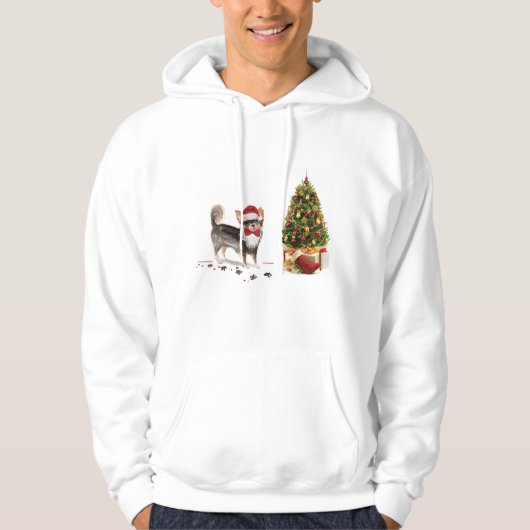 Chihuahua Funny Christmas Dog Tree Hoodie (Vorderseite)