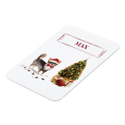 Chihuahua Funny Christmas Dog Tree Magnet (Linke Seite)