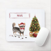 Chihuahua Funny Christmas Dog Tree Mousepad (Mit Mouse)