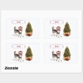 Chihuahua Funny Christmas Dog Tree Rechteckiger Aufkleber (Blatt)
