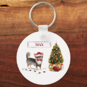 Chihuahua Funny Christmas Dog Tree Schlüsselanhänger (Vorderseite)